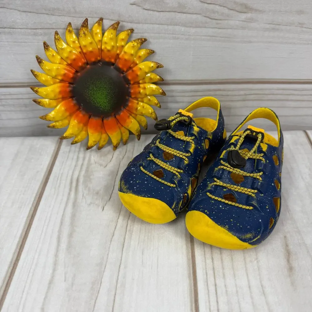 KEEN Kids Rio Water Sandals Shoes Size‎ 10 Toddler Navy Blue Yellow Speckle